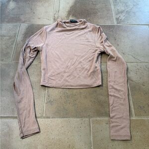 Naked wardrobe long sleeve nude top xs